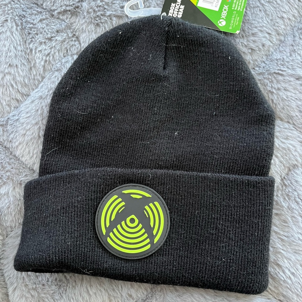 Microsoft Black and Green Beanie Hat